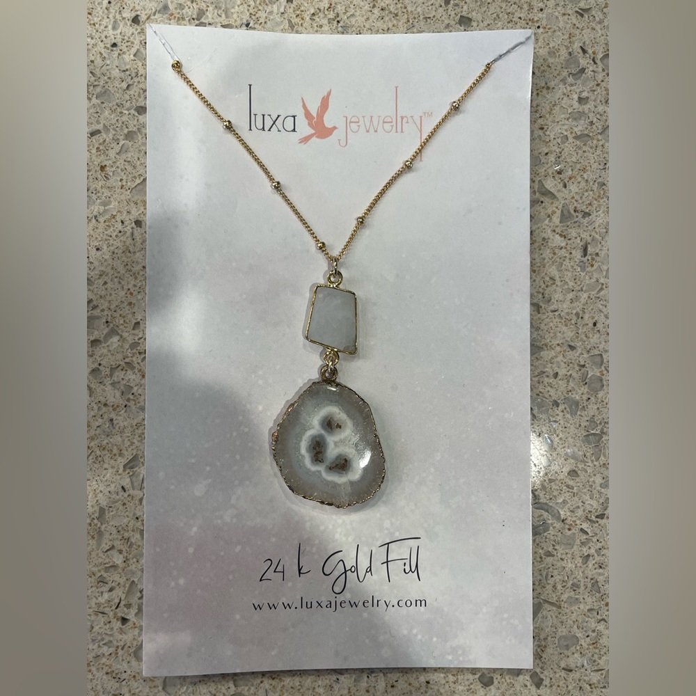 Women’s Stone and 24k Gold necklace. Never used.